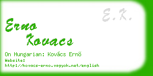 erno kovacs business card