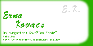 erno kovacs business card